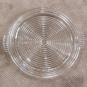 Vintage 1930's Anchor Hocking Manhattan Art Deco Round Serving Platter Dish 14"